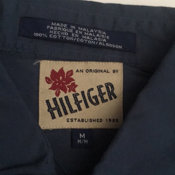 Hilfiger mens hibiscus flowers Hawaiian button up - Picture 5 of 8